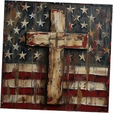 KTHOFCY 5D DIY Diamond Painting Kits for Adults, American Flag Cross Full