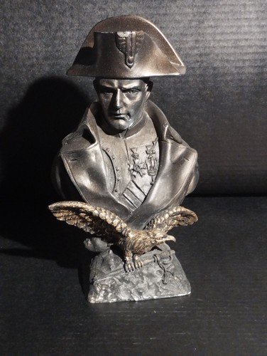 Buste De Napoléon Ruffony Grande Taille 24 Cm - Statue Résine Bronze Foncé Aspect Brillant