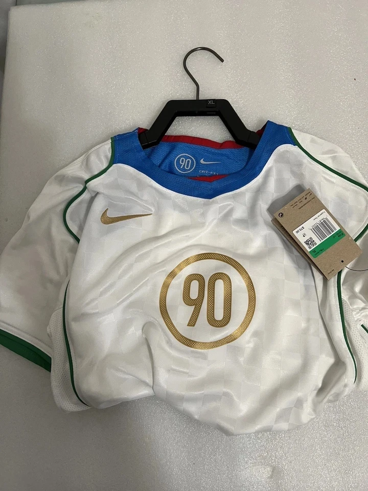 Kids Total 90 Dri-fit Nike Soccer Jersey White/ Italy Blue Il9782-100 Size XL . - Image 4 of 4
