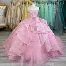 Shiny Beading QuinceaneraDress for Women Sweetheart Layered Lace up Vestido de15