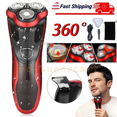 Electric Shaver Mens Razor Rotary Waterproof Pop-Up Trimmer Wet Dry Cordless US