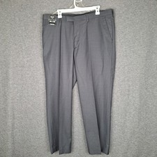 Murano Torino Slim Fit Grey Dress Pants Mens 40x30 Textured Pleated