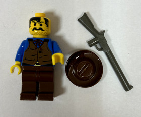 LEGO Cowboy vest blue shirt Western minifigure 6765 Gold City Junction