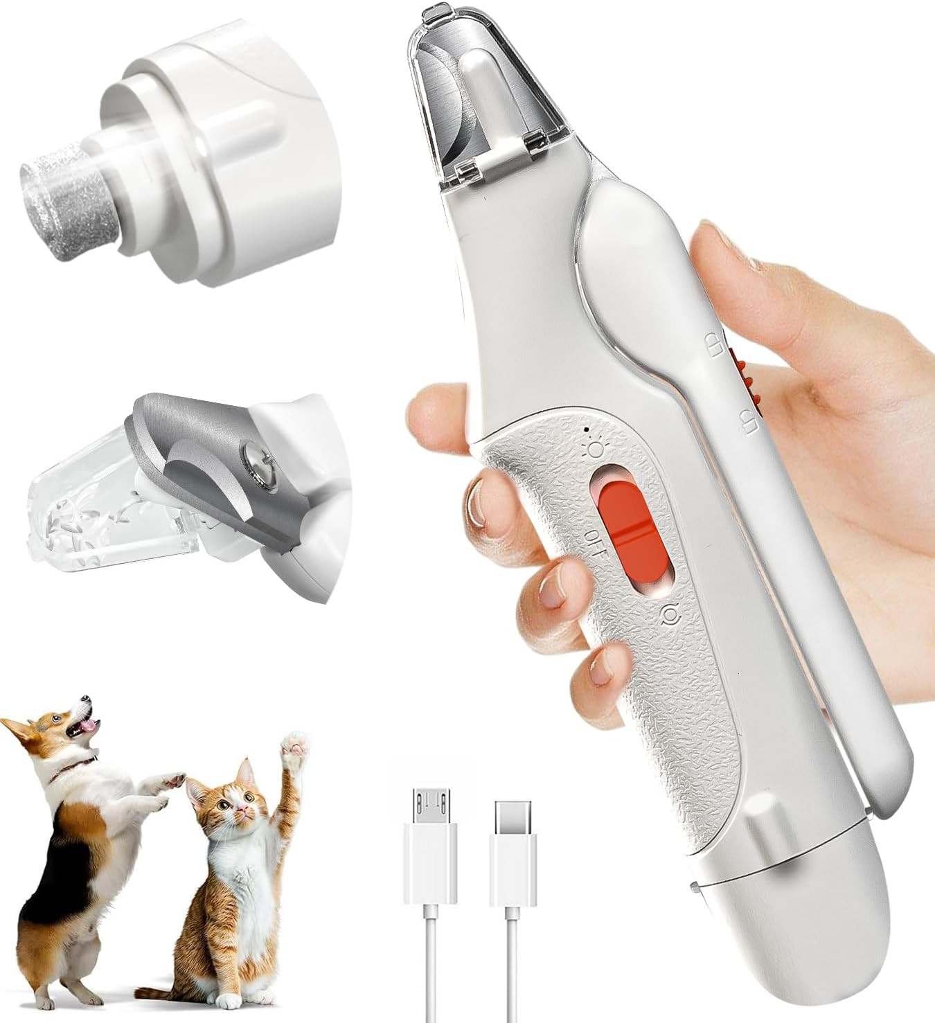 2 in 1 Dog & Cat Nail Clippers Trimmers for Large Medium Small Dogs Cats Claw Tr
