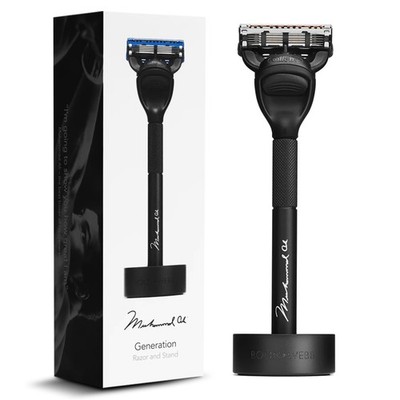 Bolin Webb Generation Razor and Stand in Black. Fitted with Gillette Fusion5 ...