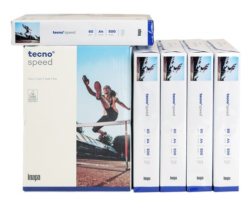 5x Tecno Vitesse Papier 80g/M² din A4 2500 Feuille Blanc pour Imprimante - Afbeelding 3 van 4