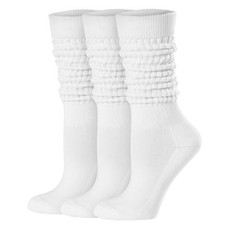 Slouch Socks for Cozy Cotton Calf Scrunch Tube Boot Socks for Casual 3 Pairs
