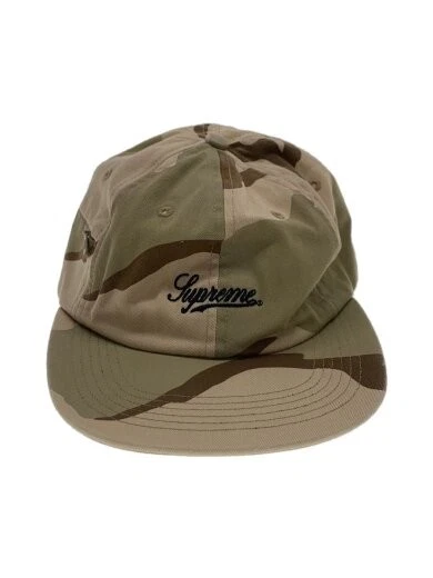 Casquette 6 panneaux logo écriture poche latérale suprême coton khk camouflage AEj45