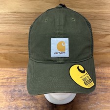 NWT Carhartt Hat Olive Green Mesh Snapback Logo Patch Cap