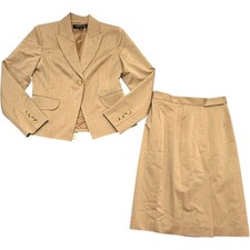 Anne Klein Y2K Beige Blazer Pencil Skirt Suit Set Women  s 2P New