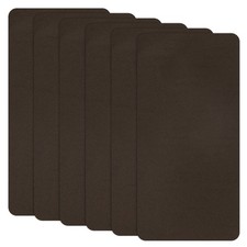 6-Pack 7.9x3.9" Polyester Fabric Repair Self-Adhesive Patches, Dark Brown