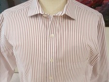 Men's Tasso Elba Striped Cotton Dress Shirt French Cuff XL 17 - 32/33