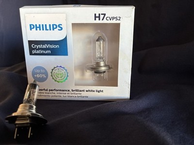 Open Box Philips Crystal Vision Platinum H7 Halogen Bulb Set + 1 Spare Bulb