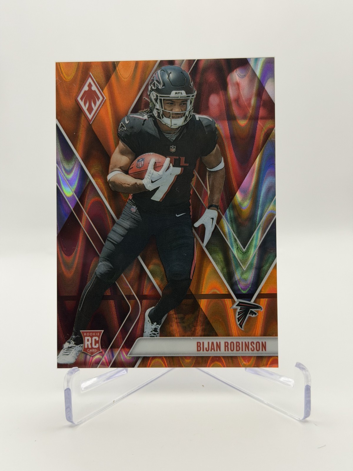 2023 Panini Phoenix Bijan Robinson Rookie Orange Seismic Prizm /99 Falcons #104