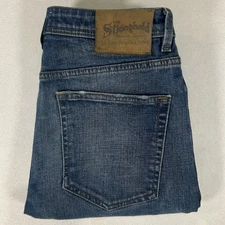 The Stronghold USA Selvedge Blue Denim Jeans 32x30 Mens Relaxed Taper Button Fly
