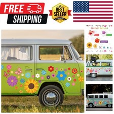 12 Sheets Daisy Stickers 130 Pcs Flower Car Decals Self Adhesive Vinyl Retro ...