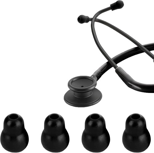 Silicone Ear Tips Earbud Replacement for Littmann Stethoscopes - Black