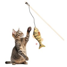 SPOT Fanatic Fish Teaser Wand for Cats &ndash; Realistic Cat Toy 15 in, Multi