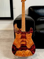 Mahogany Burl Top Guitar Body Roasted Flame Maple Neck DIY Electric Guitar Set