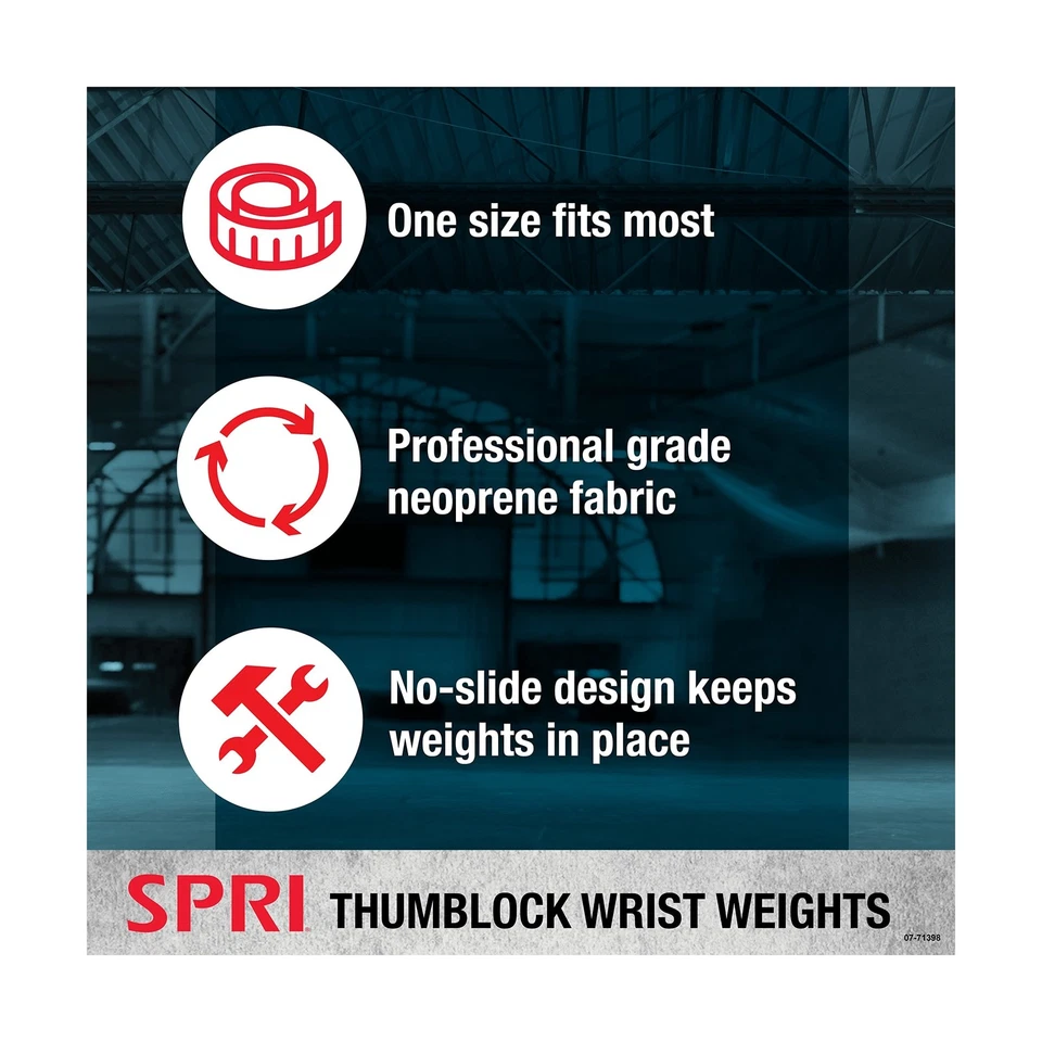 SPRI Wrist Weights Thumblock Arm Weights Set for Women & Men (Available in 2l... - Image 4 of 4