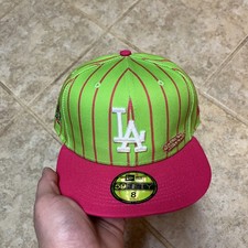 New Era LA Dodgers x Big League Chew Watermelon 59Fifty Hat Cap 8 Fitted New