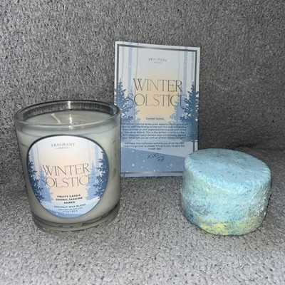 Fragrant Jewels Winter Solstice Scented Candle with bath bomb Bundle amazing set