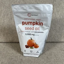 Micro Ingredients Pumpkin Seed Oil with Saw Palmetto 300 Softgels Exp. 01/2027
