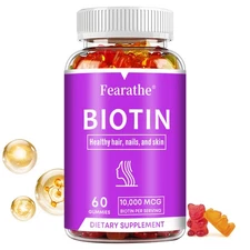 Biotin Gummies 10000 Mcg For Stronger Hair Skin Nails 60 Dietary Supplement