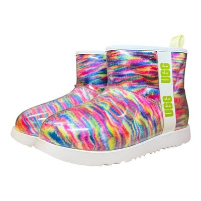 UGG Kids Classic Mini Pixelate Boots Wool Lined Ankle Winter Boots