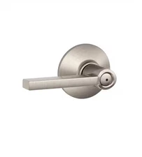 Satin Nickel Push Button Locking Privacy Bed & Bath Interior Door Handle