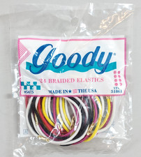 1990 VTG NOS Goody Braided Elastic Ponytail Holders Hair Ties 24 Pack 5675 USA