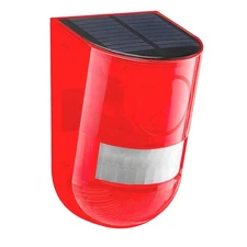 Solar Sound & Light Alarm Motion 110 Decibels Siren Sound Alert & 6LEDs Flash...