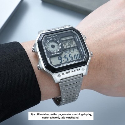 For Casio AE1200 AE1300 A-168 A158 Steel Watch Bands WS-1600H