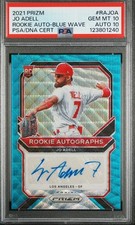 Jo Adell 2021 Panini Prizm Rookie Auto Blue Wave PSA 10/10 #10/50! 10s TRIFECTA 