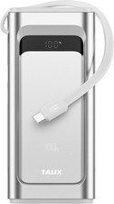 Portable Charger 100W, 10000mAh Power Bank with Built-in USB-C Cable