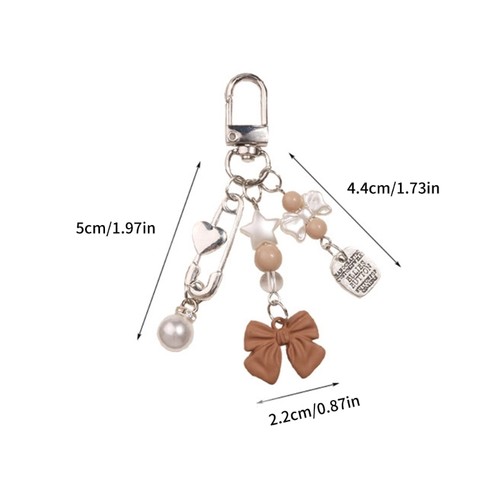 Pearl Bowknot Beaded Pendant Phone Straps Lanyard Pocket Keychain Strap - Photo 8 sur 10