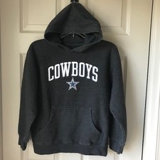 Dallas Cowboys Authentic Gray Hoodie Youth Size L 16-18 Pullover Sweater NFL
