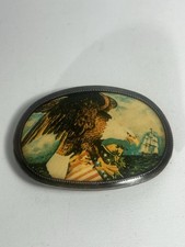 VTG Masterwork Bald Eagle Belt Buckle Patriotic American Flag Ship Design D