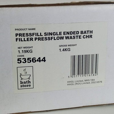 BATHSTORE PRESSFILL EINSEITIG WANNENFÜLLER PRESSFLOW ABFALL CHR