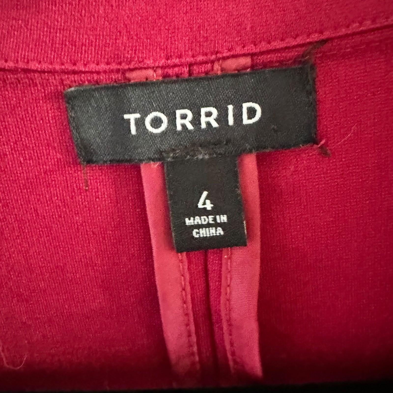 Torrid Blazer Red Collared Rayon Front Buttons Lo… - image 6