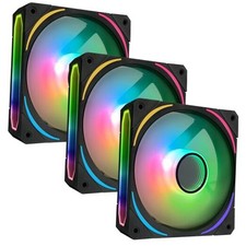 RGB Fans 120mm PWM Fans 3 Pack PC argb Fans, HA-120 PWM PC Fans Black 3 pack