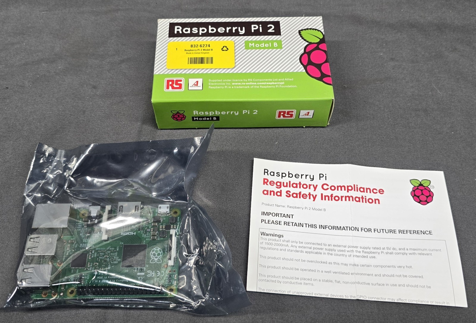 New old stock - Raspberry Pi 2 Model B (900MHz, 1GB) Single Board Desktop. Available Now for $29.98