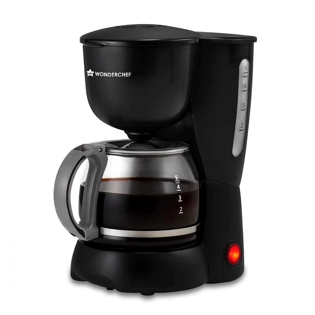 Wonderchef Veneto Brew Coffee Machine, 55W, 600 ml Borosilicate Glass Carafe Cap