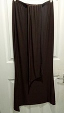 EGO High Waist Drape Front Maxi Skirt Brown Slinky Summer Holiday UK 12 EU 40