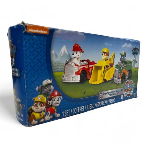 Paw Patrol Racers 3-Pack Vehicle Set – Marshall, Rocky & Rubble [DAMAGED BOX]