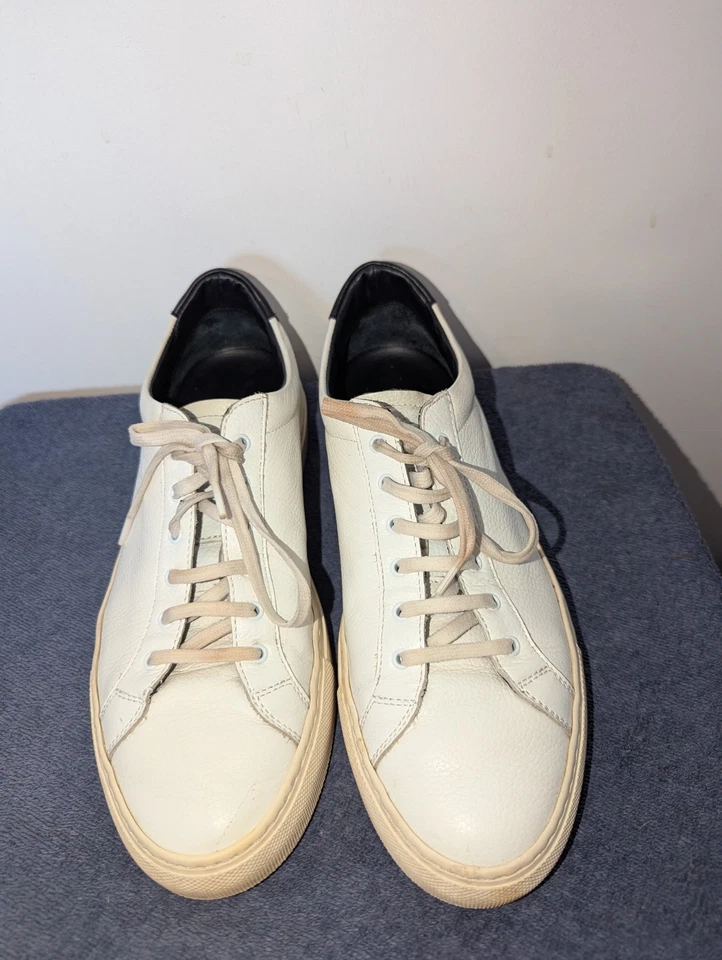 Common Projects Aquiles Retro Bajo Mujer Talla EU 40 US 10 Cuero Blanco Foto 2 de 4