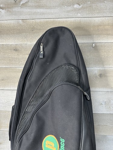 VTG Retro 80’s 90’s Benetton Prince Tennis Racket Bag Case Shoulder Strap Black - Picture 3 of 6