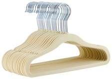 Amazon Basics Kids Space Saving Velvet Non-Slip Clothes 11.6 Inches, Beige 