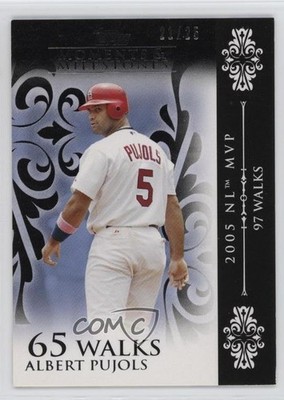 2008 Moments & Milestones Black 21/25 Albert Pujols (2005 NL MVP 97 Walks) i4v