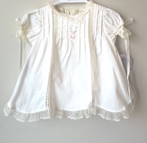 NWT Remember Nguyen Vintage Ivory Heirloom Slip Dress Baby Girls Newborn Size 0